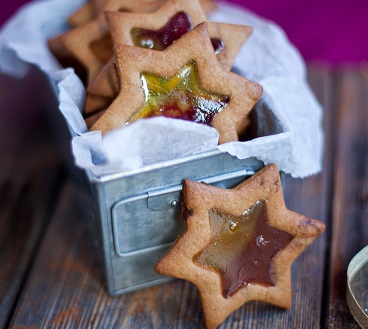 Stained Glass Christmas Tree Cookies